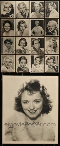 8m247 LOT OF 17 PICTURE FRAME PHOTOS OF FEMALE STARS 1930s top leading ladies & more!