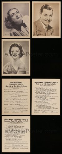8m262 LOT OF 3 LOCAL THEATER HERALDS 1930s portraits of Joan Crawford, Clark Gable & Myrna Loy!