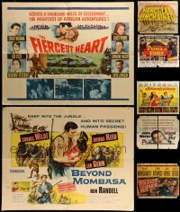 8m355 LOT OF 7 FORMERLY FOLDED HALF-SHEETS 1940s-1960s great images from a variety of movies!