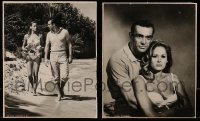 8m338 LOT OF 2 BOARD MOUNTED DR. NO 8X10 STILLS 1962 Sean Connery & sexy Ursula Andress!