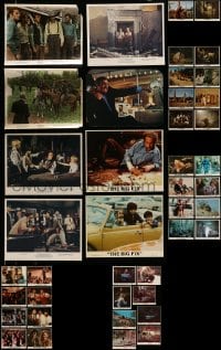 8m296 LOT OF 42 COLOR 8X10 STILLS AND MINI LOBBY CARDS 1950s-1980s a variety of movie scenes!