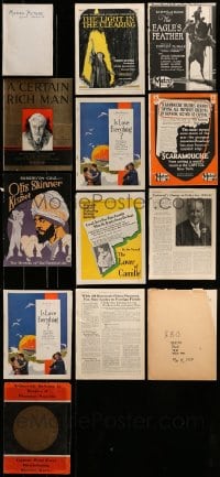 8m039 LOT OF 13 MISCELLANEOUS ITEMS 1913-1930 from a variety of different movies!