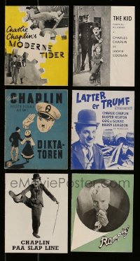 8m236 LOT OF 6 CHARLIE CHAPLIN DANISH PROGRAMS 1940s-1960s Modern Times, The Kid & more!