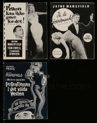 8m239 LOT OF 3 JAYNE MANSFIELD DANISH PROGRAMS 1950s different images of the sexy star!