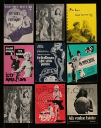 8m231 LOT OF 9 DANISH PROGRAMS WITH SEXY WOMEN ON THE COVERS 1940s-1960s Brigitte Bardot & more!