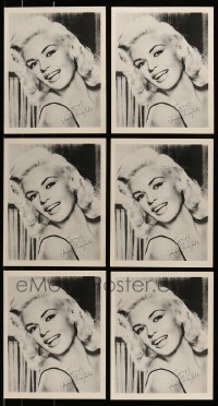 8m474 LOT OF 6 JAYNE MANSFIELD REPRO 8X10 PHOTOS WITH FACSIMILE AUTOGRAPHS 1980s sexy portraits!