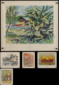 8m357 LOT OF 5 ART PRINTS 1970s Jean Dufy, Raoul Dufy, Gabriel Zendel, Max Pechstein, colorful!