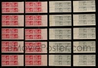 8m221 LOT OF 20 CONFEDERATE REUNION STAMP PLATE BLOCKS 1940s containing 80 stamps in all!