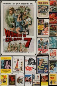 8m099 LOT OF 89 FOLDED ONE-SHEETS 1950s-1980s great images from a variety of different movies!