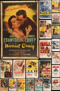 8m123 LOT OF 48 FOLDED ONE-SHEETS 1940s-1970s great images from a variety of different movies!