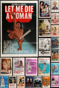 8m124 LOT OF 46 FOLDED SEXPLOITATION ONE-SHEETS 1970s-1980s sexy images from a variety of movies!