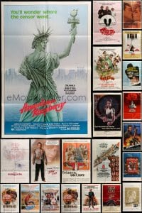 8m105 LOT OF 78 FOLDED ONE-SHEETS 1970s-1980s great images from a variety of different movies!
