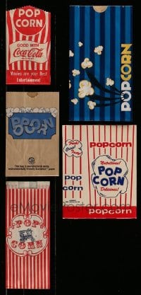 8m253 LOT OF 5 POPCORN BAGS 1970s-2000s you can use them to impress your friends!