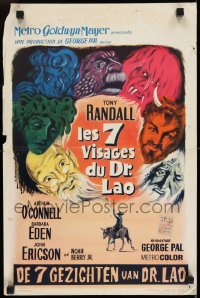 8p057 7 FACES OF DR. LAO Belgian 1964 great art of Tony Randall's personalities by Detheux!