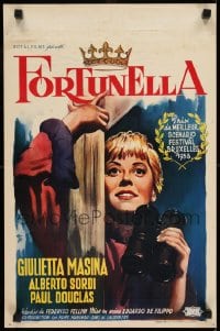 8p069 FORTUNELLA Belgian 1957 Wik art of Giulietta Masina, Fellini, fantasy comedy!