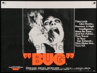 8p346 BUG British quad 1975 wild horror image of screaming girl on phone with flaming insect!