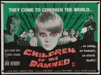 8p348 CHILDREN OF THE DAMNED British quad 1964 beware the creepy kid's eyes that paralyze!
