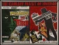 8p369 FRANKENSTEIN 1970/TERROR British quad 1970s the Karloff feast of horror, great art!