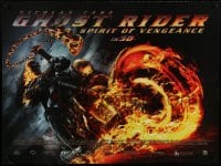 8p373 GHOST RIDER: SPIRIT OF VENGEANCE DS British quad 2012 Nicolas Cage, fiery motorcycle!