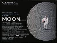 8p394 MOON DS British quad 2009 great image of lonely Sam Rockwell, cool cicular design!