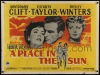 8p403 PLACE IN THE SUN British quad 1951 Montgomery Clift, sexy Elizabeth Taylor, Shelley Winters!