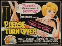 8p404 PLEASE TURN OVER British quad 1960 English comedy, sexy artwork of woman in nightie!
