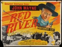 8p408 RED RIVER British quad R1950s great artwork of John Wayne, Montgomery Clift, Howard Hawks