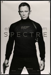 8p035 SPECTRE teaser DS Canadian 1sh 2015 cool image of Daniel Craig as James Bond 007 with gun!