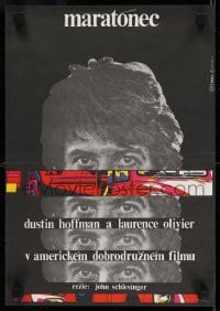 8p526 MARATHON MAN Czech 11x16 1977 Dustin Hoffman, John Schlesinger classic, different Grygar art!