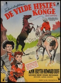 8p240 RED CANYON Danish 1950 Zane Grey, Ann Blyth, different artwork by Aage Lundvald!