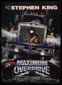 8p709 MAXIMUM OVERDRIVE French 16x22 1987 directed by Stephen King, Emilio Estevez, cool art!