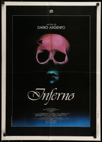 8p041 INFERNO Italian 20x28 1980 Dario Argento horror, really cool skull & bleeding mouth image!