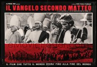 8p043 GOSPEL ACCORDING TO ST. MATTHEW Italian 18x26 pbusta 1966 Pasolini's Il Vangelo secondo Matteo!