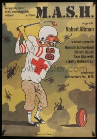 8p572 MASH Polish 26x38 1990 Robert Altman classic, Marszatek art of golfing football player!