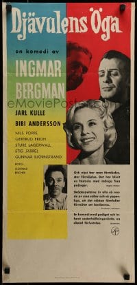 8p026 DEVIL'S EYE Swedish stolpe 1960 Ingmar Bergman directed, Jarl Kulle, Andersson & Jarrel!