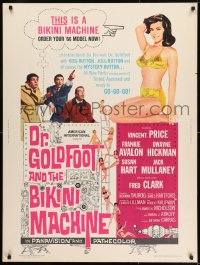 8r019 DR. GOLDFOOT & THE BIKINI MACHINE 30x40 1965 Vincent Price, sexy babes with kiss & kill buttons!