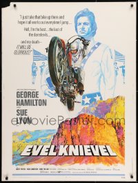 8r021 EVEL KNIEVEL 30x40 1971 George Hamilton is THE daredevil, great art of motorcycle jump!