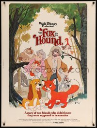 8r023 FOX & THE HOUND 30x40 1981 two friends who didn't know they were supposed to be enemies!