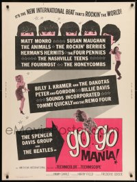 8r029 GO GO MANIA 30x40 1965 Pop Gear, rock & roll, new international beat, and The Beatles too...