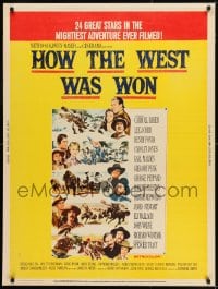 8r034 HOW THE WEST WAS WON 30x40 1964 great Reynold Brown montage art of John Ford epic!