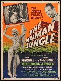 8r035 HUMAN JUNGLE 30x40 1954 Gary Merrill, sexy dancer Jan Sterling, the inside police story!