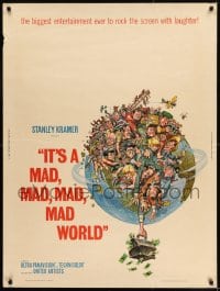 8r038 IT'S A MAD, MAD, MAD, MAD WORLD 30x40 1964 great art of entire cast by Jack Davis!