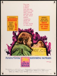 8r045 LION IN WINTER 30x40 1968 Katharine Hepburn as Eleanor, Peter O'Toole as Henry II!