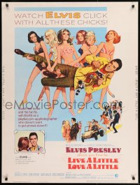 8r047 LIVE A LITTLE, LOVE A LITTLE 30x40 1968 McGinnis art of Elvis Presley & sexy beach babes!