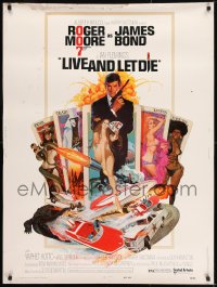 8r046 LIVE & LET DIE West Hemi 30x40 1973 McGinnis art of Moore as Bond & sexy girls on tarot cards!