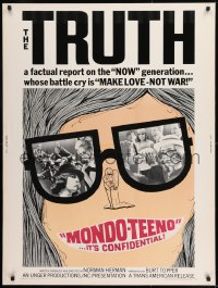 8r059 MONDO TEENO 30x40 1967 truth about the NOW generation, make love-not war!