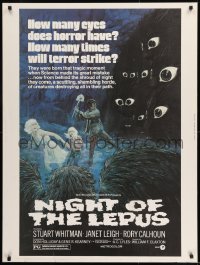8r064 NIGHT OF THE LEPUS 30x40 1972 cool monster art, how many eyes does horror have!