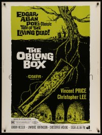 8r068 OBLONG BOX 30x40 1969 Vincent Price, Edgar Allan Poe's tale of living dead, cool horror art!