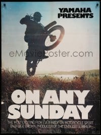 8r069 ON ANY SUNDAY 30x40 1971 Steve McQueen, cool jumping motorcycle image!