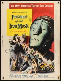 8r075 PRISONER OF THE IRON MASK 30x40 1962 cool art of the most terrifying torture ever devised!